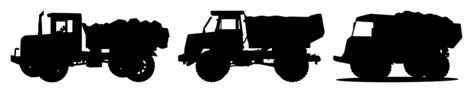 Coal car set with black silhouette against white background featuring freight, railway, locomotive with industrial and transport