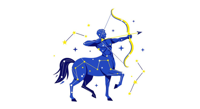 Sagittarius Zodiac Sign Constellation Astrology Horoscope Archer Centaur.