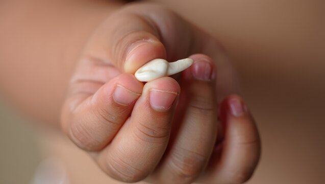 Child Holding a Tooth