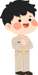 Obraz premium Thai Male Teacher Greeting With Wai Gesture
