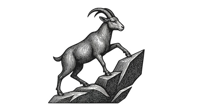 Alpine Ibex Climbing Rocky Mountain Peak