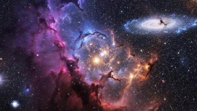 Cosmic cloud of stars and gas abstract nebula in deep space