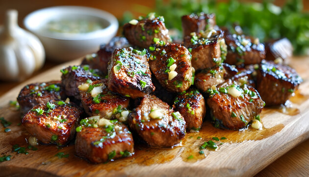 Garlic butter steak bites