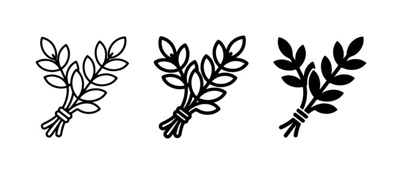 Wheat Stalk Icons, Grain Bundle Vector Graphics, Agricultural Harvest Symbols