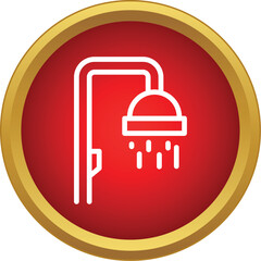 Fototapeta premium Shower head spraying water, symbolizing hygiene and bathroom plumbing services