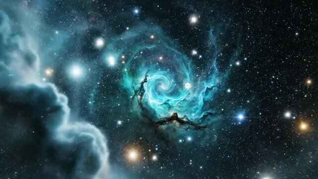 Cosmic nebulae vibrant celestial landscape with stars and gas clouds