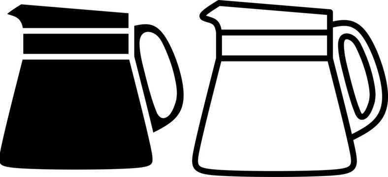 Coffee server jug icon set