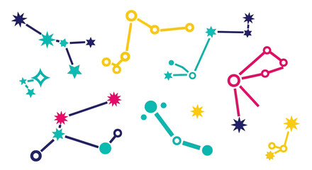 Colorful constellation designs vector illustration for astronomy or astrology themes © Rofiah