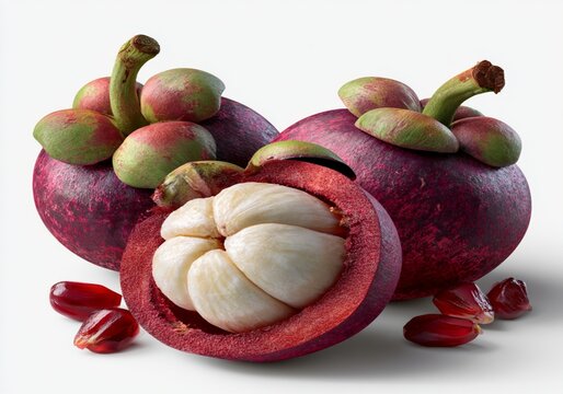 mangosteen on white background