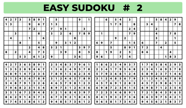 Sudoku logic puzzle worksheet with answer key game