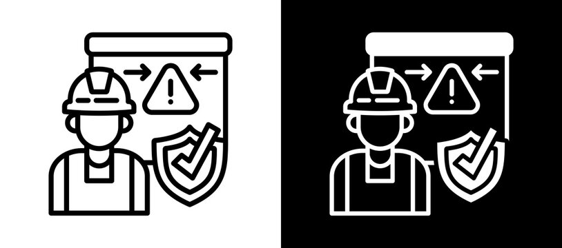 Safety Training whiteblack icon