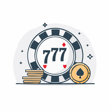 Casino Slot Machine Jackpot 777 with Chips