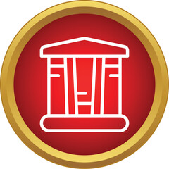 Fototapeta premium Greek temple icon symbolizing ancient history and classic architecture