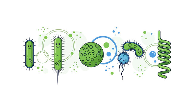 Microscopic Bacteria and Viruses: A Colorful and Engaging Illustration