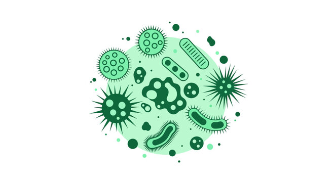 Microscopic Bacteria and Viruses - Diverse Microorganism Shapes and Forms
