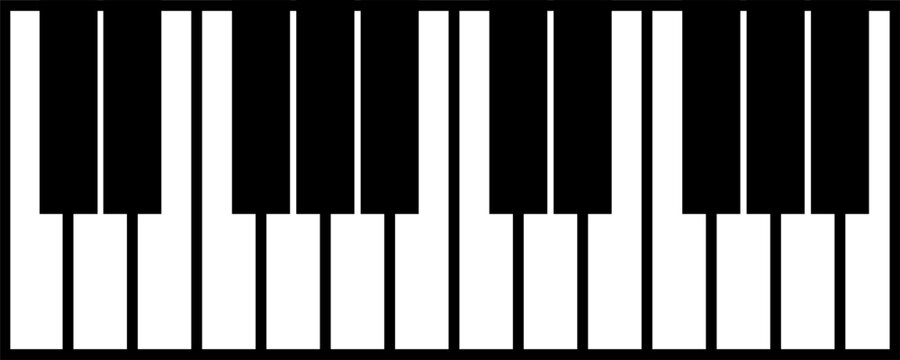 the notes, piano keyboard, piano keys, music, reports and octave, vector