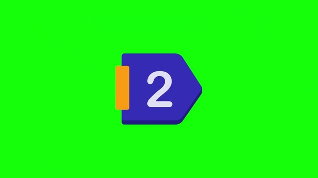 Blue and yellow arrow icon with number one on green background a 3D with a body tab white