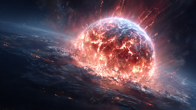 exploding cosmic planet space 