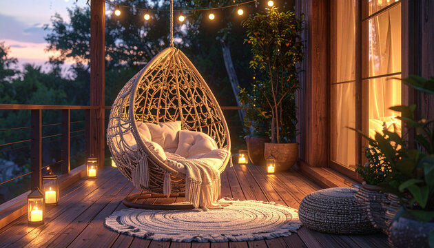 Relaxing outdoor patio scene