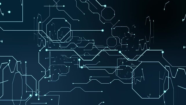 サイバー風デジタルネットワーク背景動画