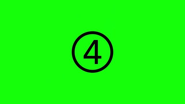 Black number five in a circle on a green background a with a white inside, set against a solid