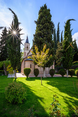 Fototapeta premium Monastery of St. Nino at Bodbe, Georgian Orthodox Christian pilgrimage site in Sighnaghi, Kakheti region of Georgia