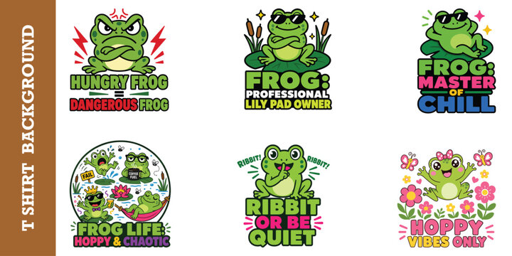 Angry frog don't make me ribbit cartoon illustration vector.