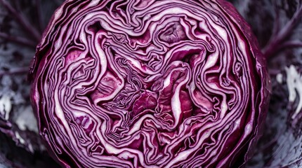 Obraz premium Vibrant purple cabbage cross section foods ingr dient
