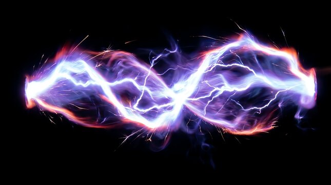 Dynamic Lightning Bolt with Electric Energy and Bright Sparks.