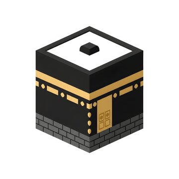 Isometric Kaaba Icon in Mecca, Holy Site of Islam