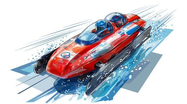 Team USA bobsled athletes racing down icy track 