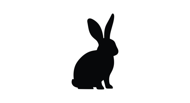 Rabbit silhouette against a white background silhouette
