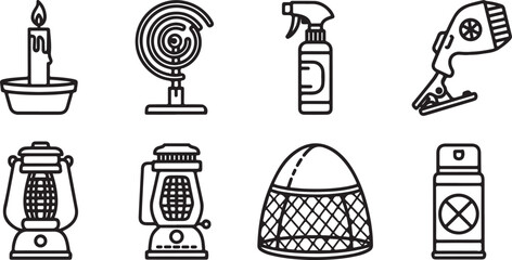 Fototapeta premium Flat design icons set of old fashioned machinery and tools Vector