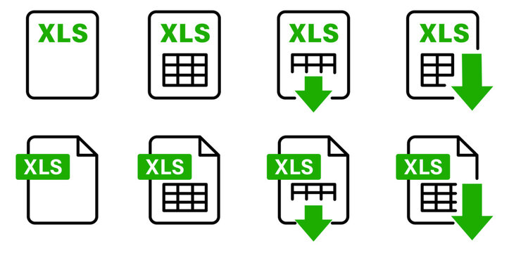エクセル・XLS・表計算の書類アイコンイラスト