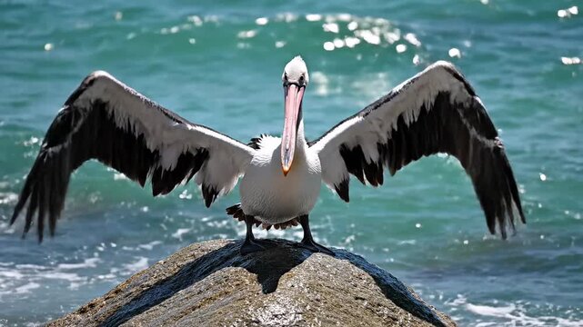 pelican in flight