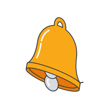 Yellow Bell With White Clapper Inside.