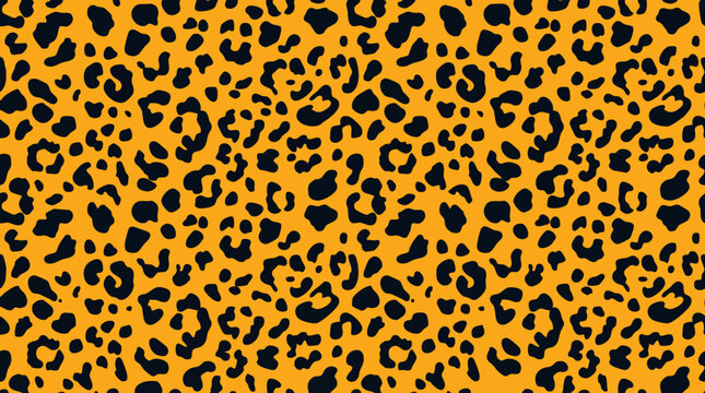 Seamless Leopard Print Pattern Background with Black Spots