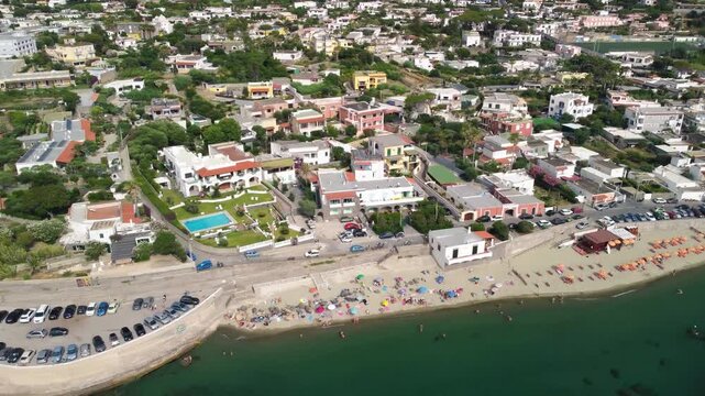 Beautiful aerial view of Chiaia beach with clear