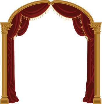 gold theater curtain