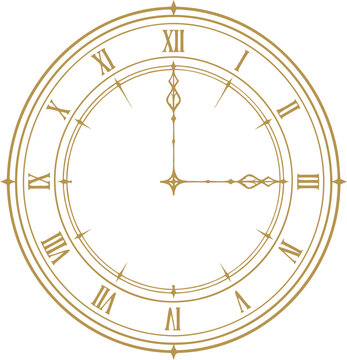 vintage clock isolated on white