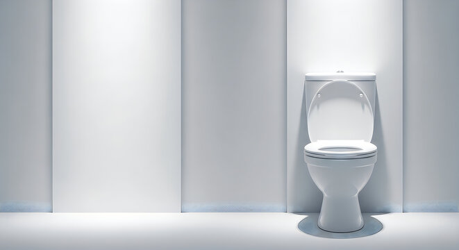 Modern smart toilet with control panel in bathroom