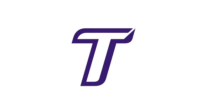 Blue lowercase italic letter t on white background, alphabet
