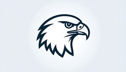 Fototapeta premium Stylized eagle head silhouette against white background for logo design