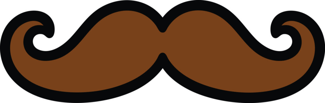 Classic Handlebar Mustache Silhouette Icon