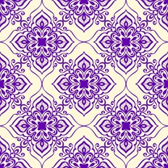 Fototapeta premium Purple seamless floral pattern