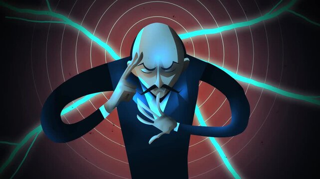 psychic mentalist unleashing energy beams with mind power