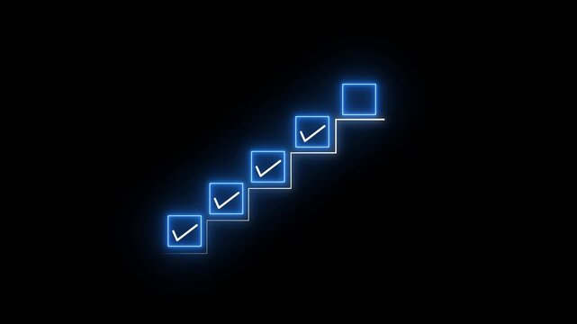 Checklist and task progress tracking concept on transparent background. Productivity, goal setting, and efficient project management. Motion graphics of progress icons-4k background animation