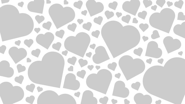 Abstract Gray Hearts Vector Background Pattern