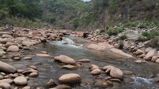 river in the forest River in side the mountin in Kotli satiaan Pakistan