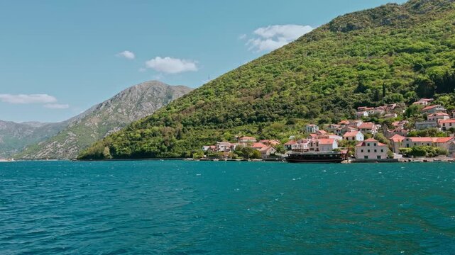 Knez Lipovac Tourist Boat in Boka Bay Montenegro Location 4K ver-2